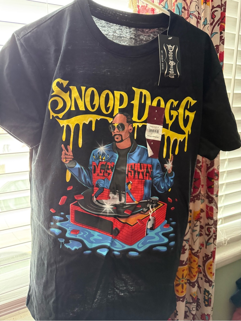 & Other Stories Black Snoop Dogg Graphic Tee with Yellow, Red and Blue Print